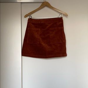 Burnt orange corduroy mini skirt